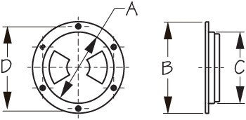 Sea-Lect Designs Screw-Out Deck Plate/W Internal Collar