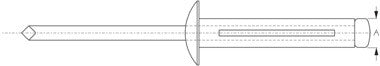 Sea-Lect - Dome Head Tri Fold Rivets,3/16